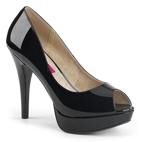 chloe black platform peep toes|Pleaser Pink Label CHLOE.